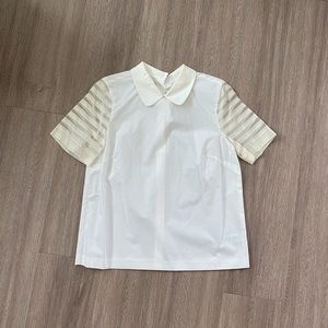 *NEW* Madewell white woven button on back top